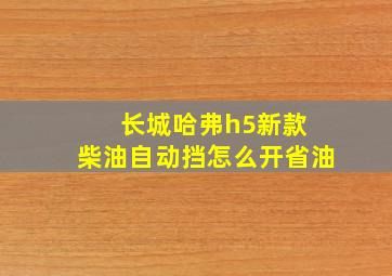 长城哈弗h5新款 柴油自动挡怎么开省油